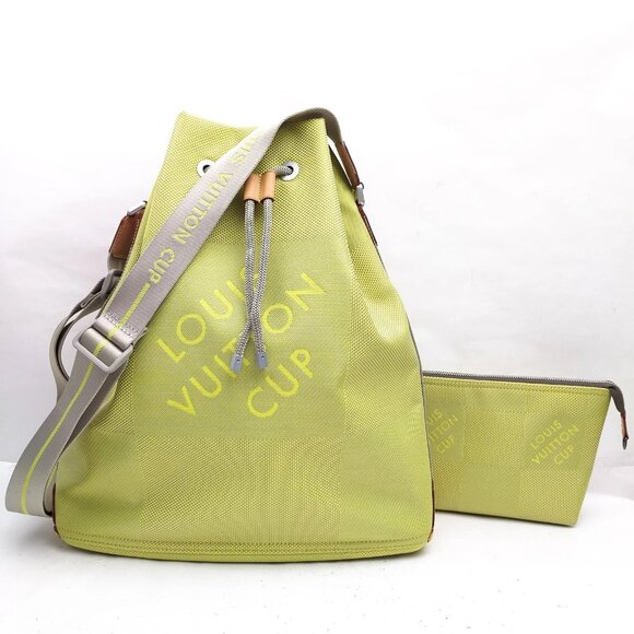 Louis Vuitton LV Shoulder Bag Yellow Nylon 557-062525 - Picture 1 of 9